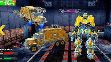 Flying Truck Garbage Robot Transforming War Game 2023 - Android Gameplay