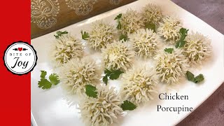 Steamed Chicken Rice Balls Recipe - Easy, Quick & Healthy Chicken Momos Snack - Edible Porcupine