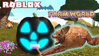 Roblox Farm World Bat Halloween Event Game Pass Scarecrow Jack O Lantern Candy Youtube - codes in farm world roblox