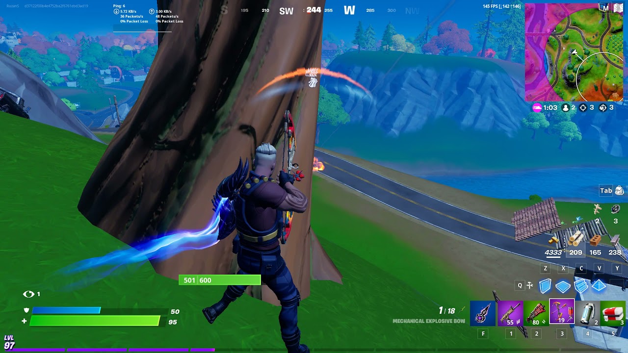 Fortnite Elimination & Solo Victory with Mechanical Explosive Bow