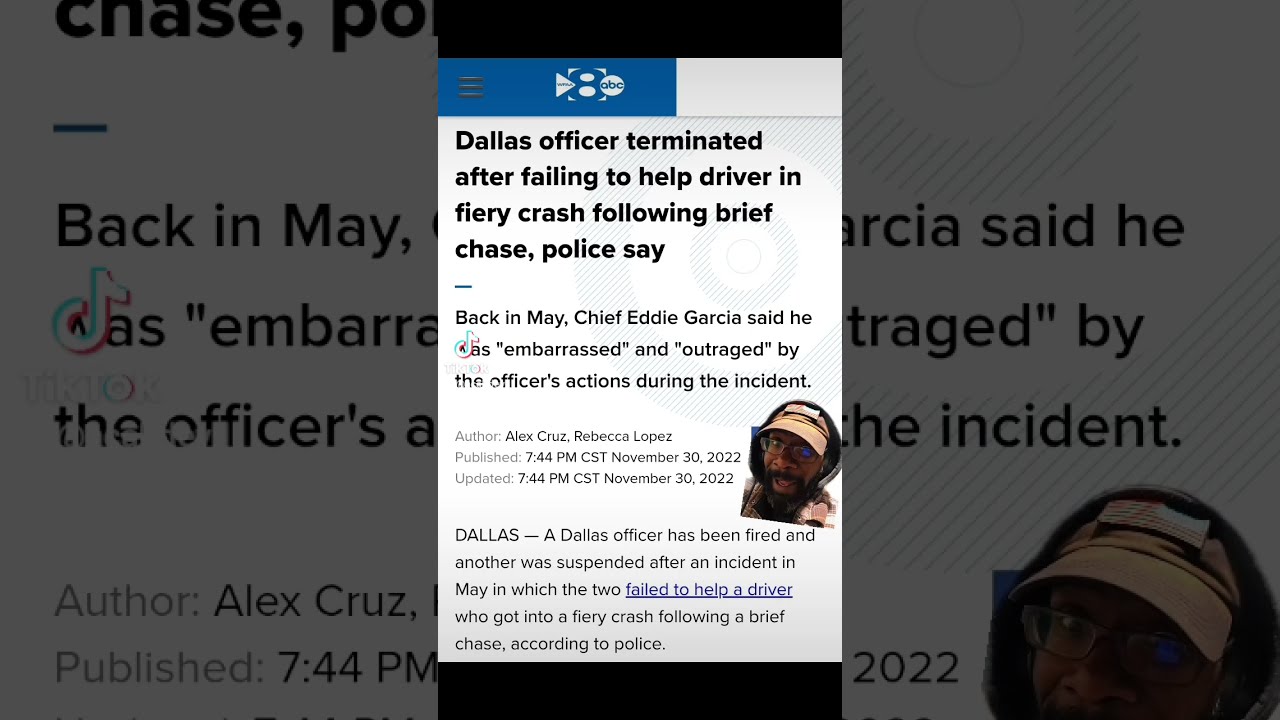 Dallas Cop fired for failing to help driver in fiery crash. #dallas #texas #shorts #acabdevil