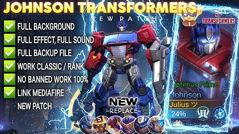 NEW UPDATE!! Script Skin Johnson Transformer Optimus Prime No Password | Full Effect Voice|New Patch