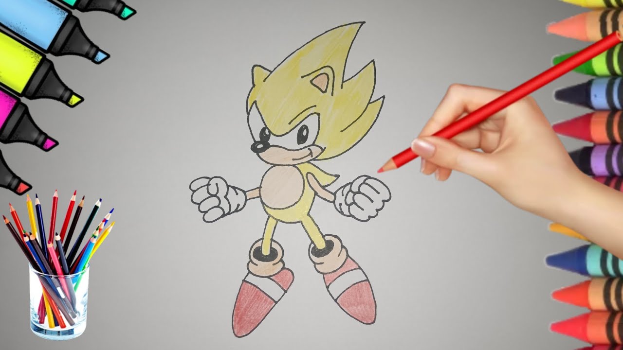 How to Draw a Super Sonic Easy | Drawing & Colouring Sonic Tutorial ...