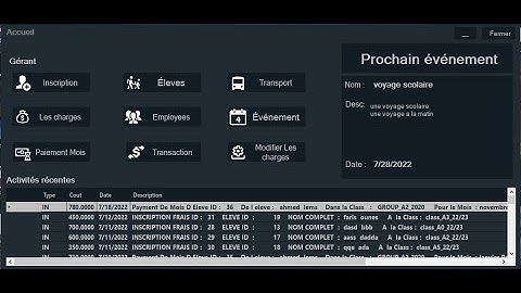 School Management  System : C# (Ado.net) and SQL SERVER --End of the year project.