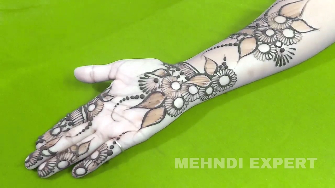 Beautiful Leaf Henna Design | DIY Arabic Style Henna | Step by step ...