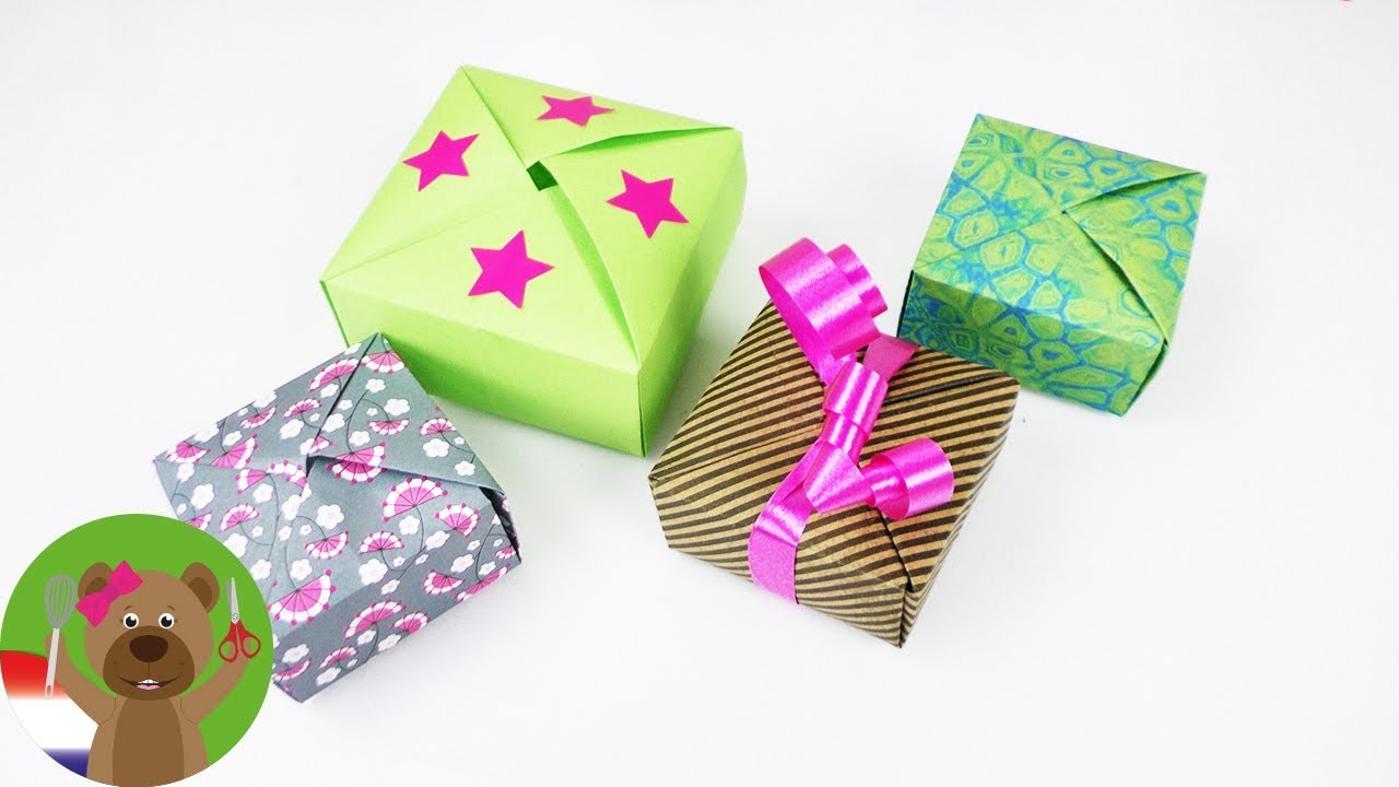 Hedendaags DIY cadeaubox | origamidoosje vouwen | leuk cadeau-idee | zelf GE-19