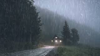 Relaxing Rain And Thunderstorm In Foggy Forest  Rain And Thunder Sounds For Sleep