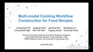 Multi-modal Cooking Workflow Construction for Food Recipes (ACM MM 2020 full paper)