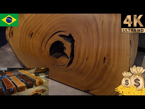 브라질 럭셔리 폭포 테이블 만들기 (목공) - How to make a brazilian luxury waterfall river log table (woodworking)