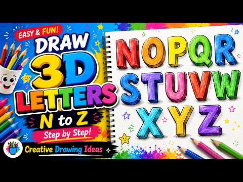 How to Draw 3D Letters A to Z | Easy 3D Letter Drawing Tutorial for Beginners - Part 3