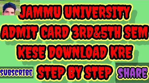 Jammu University!UG 3rd&5th sem  roll no kese download kre step by step!,@studentofficialjk990
