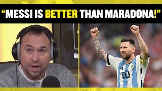 Jason Cundy says Messi is better than Maradona was & he's seen both play! ⭐