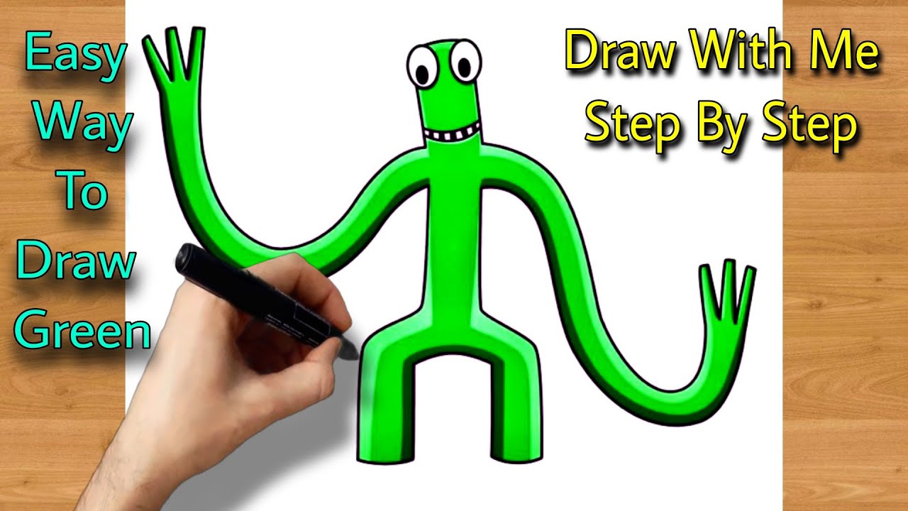 HOW TO DRAW and PAINTING BLUE from ROBLOX RAINBOW FRIENDS step by step 