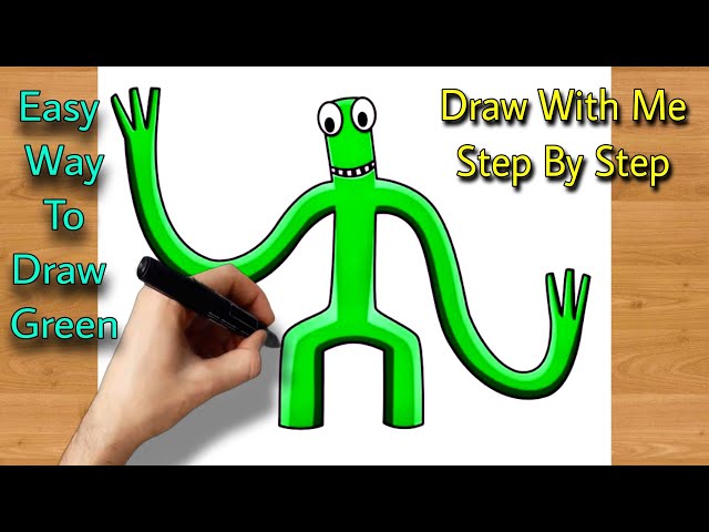 HOW TO DRAW GREEN FROM RAINBOW FRIENDS - ROBLOX 