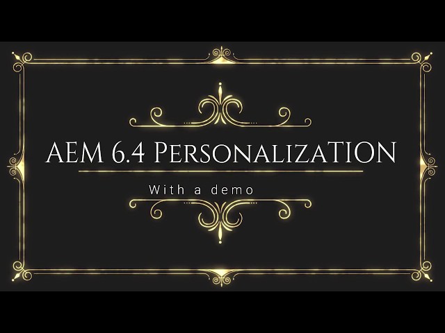 AEM 6 4 Personalization with Demo