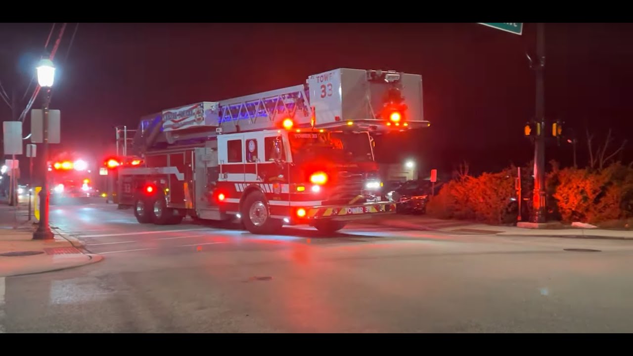 Centre Square Fire Company Tower 33 and Harmonville Fire Company Quint ...