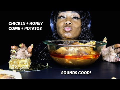 ASMR Honeycomb with Chicken & Potatoes (No Talking)