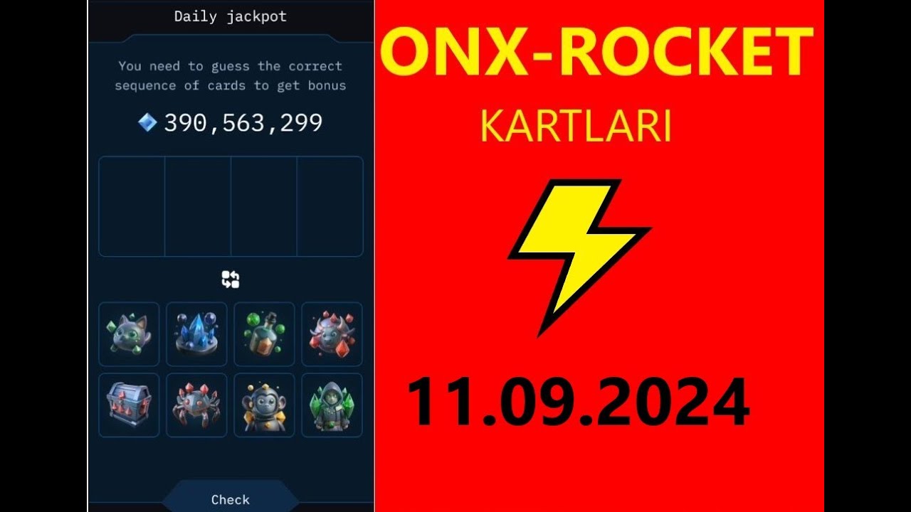 11.09.2024 ONX Günlük kodu ve Rocket Pocket kartları