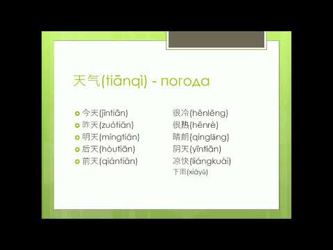 Китайский язык. Лекция 3. Погода.