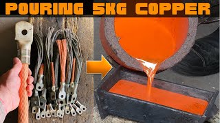 Locomotive Copper Cable Melt Down - 5KG Copper Pour - ASMR Metal Melting - Melting Copper BigStackD