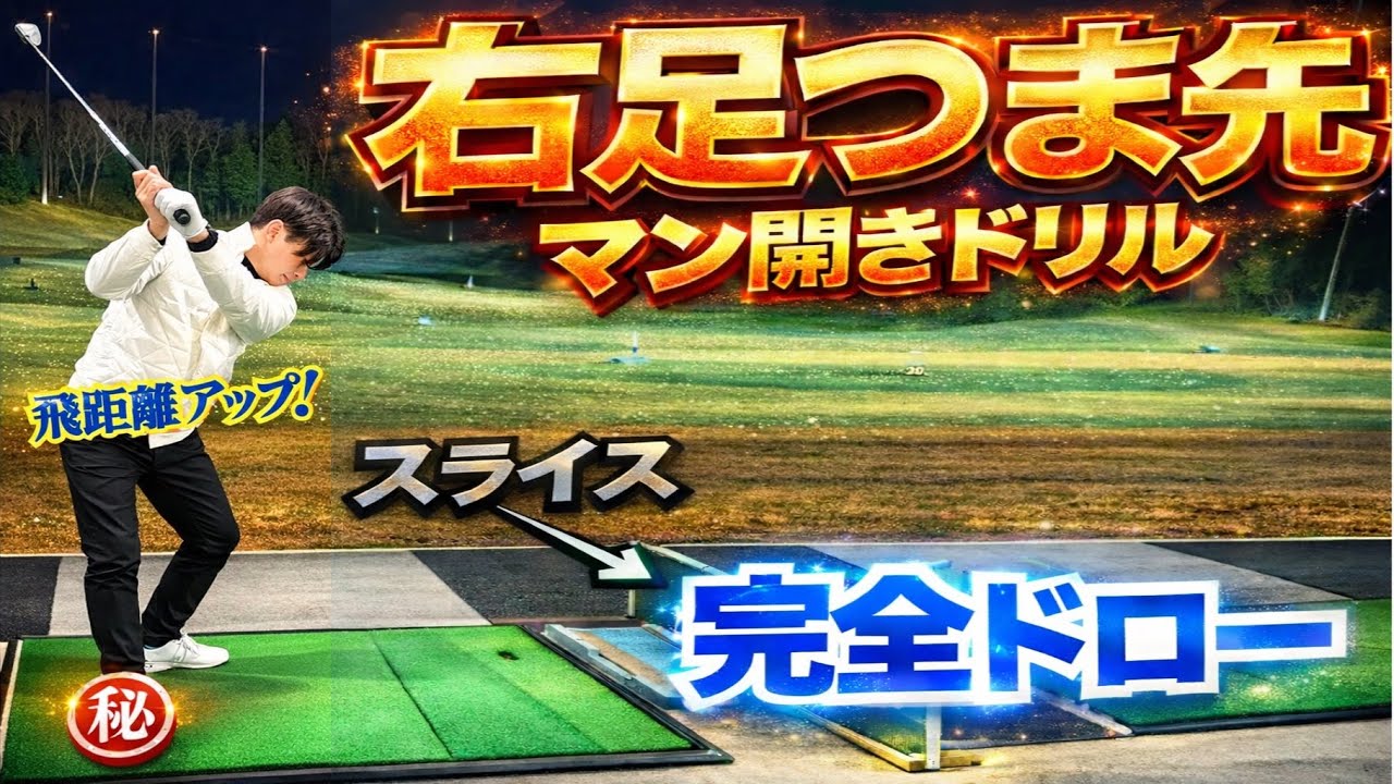 【たった1球でスライスがなくなる】球を掴まえて飛ばすのに最も効果的な練習方法【WGSL】【Toshiプロ】【ベタ足】【前倒し】【飛距離アップ】【ひざ立ち打ち】【右足つま先マン開きドリル】