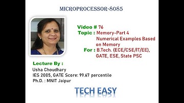 Video # 76 Microprocessor-8085: Memory-Part 4 Numerical Examples based on Memory Map Calculation