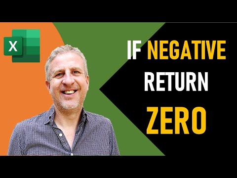 Convert Negative Numbers to Zeros in Excel