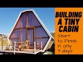 Tiny Cabin with  Unique  Diamond Design Build ,  From Stratch In 3 Days , Detailed Timelapse