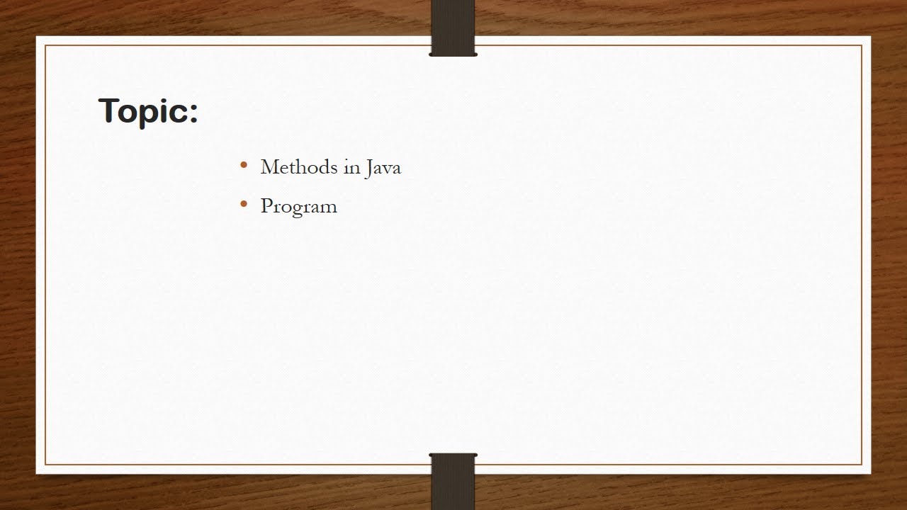 Session 7 Methods in Java Program - YouTube