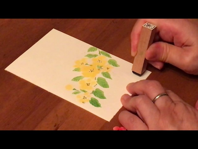 誰でも簡単に描けるハガキ絵【山吹】花・水彩画・初心者[Yamabuki