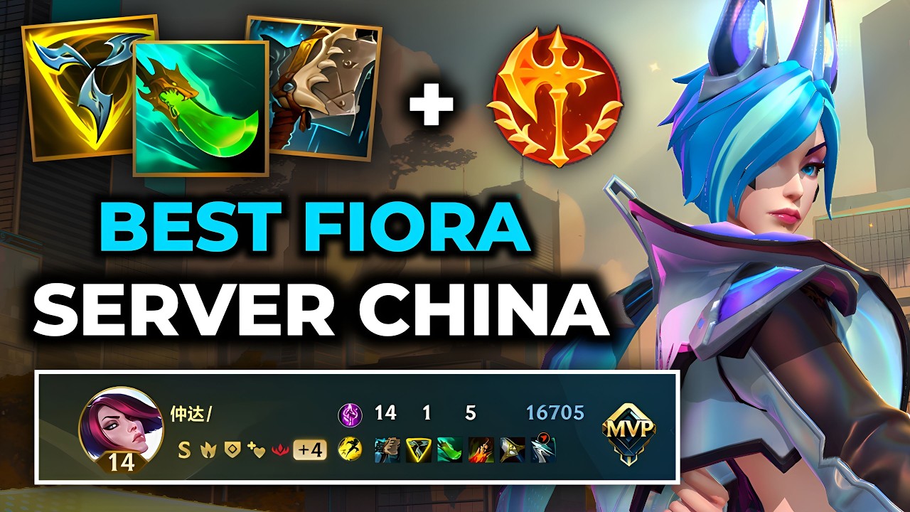 Fiora Wild Rift China - Build Runes Guide Patch 7.0b - Gameplay Fiora Season 20