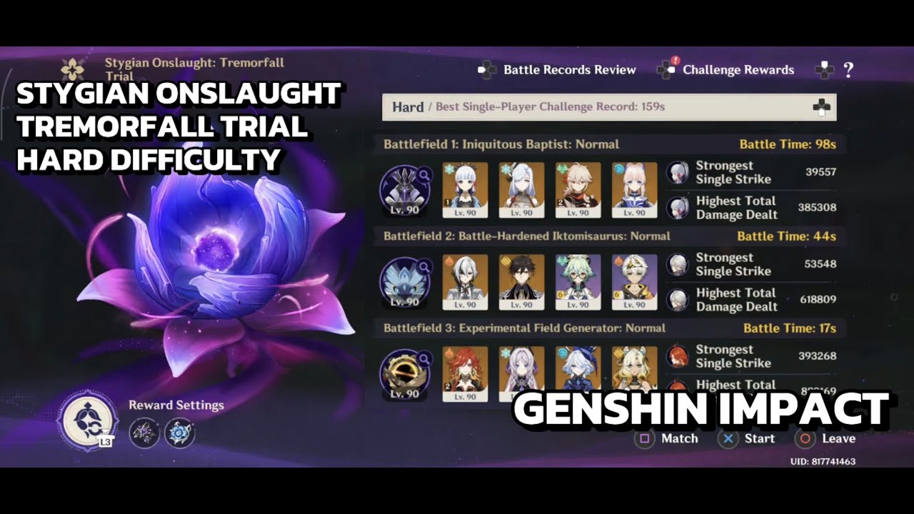 [Genshin Impact Event] Stygian Onslaught: Tremorfall Trial - Hard Difficulty 3 New Latest 6.2 / 6.3