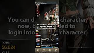 How to delete a character in KOW