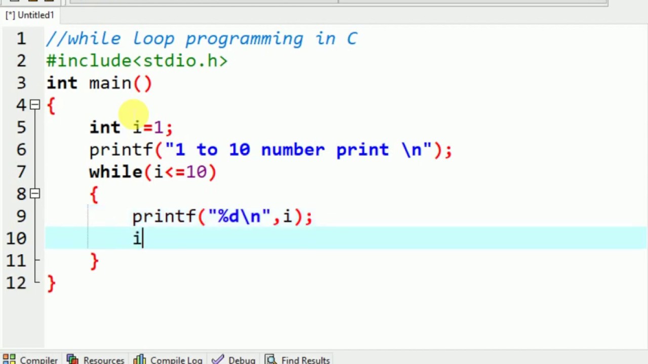 c assignment in while loop