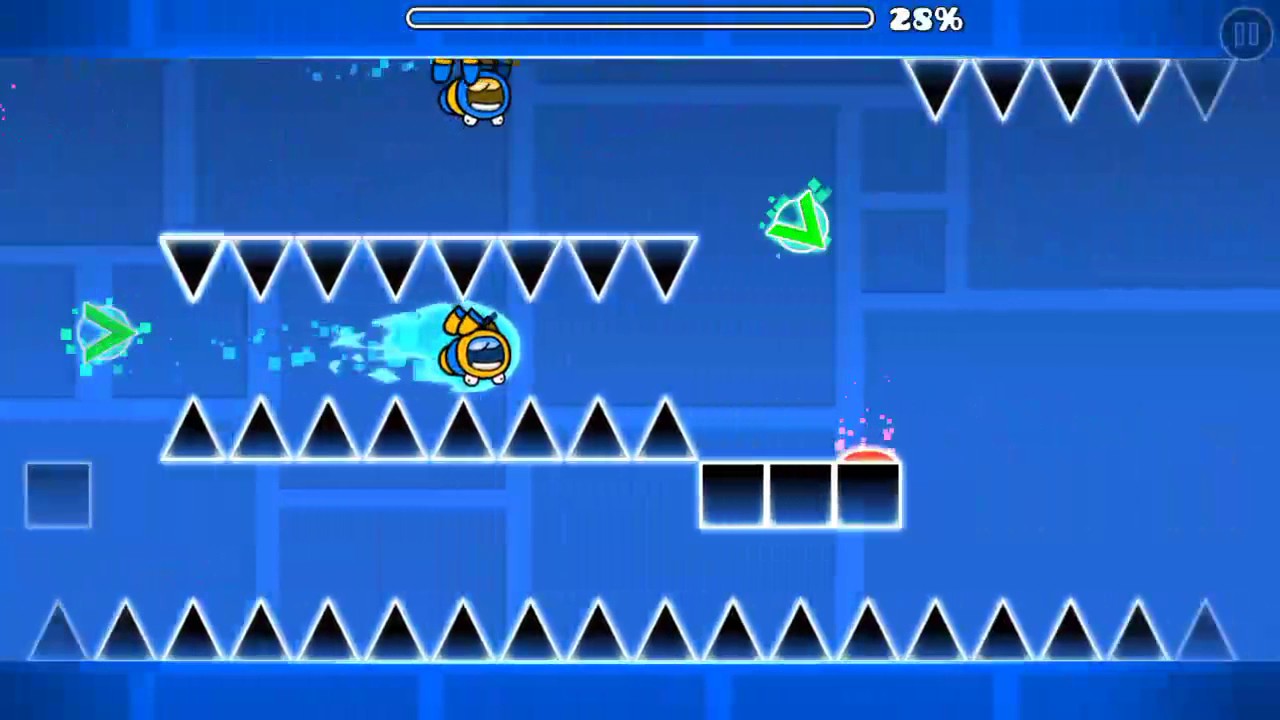 GEOMETRY DASH 2.1 - EJEMPLO DE GAMEPLAY CON LA ARAÑA DOBLE (Para los ...