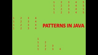 Patterns in Java // Part III // ICSE class 10 Computer Applications