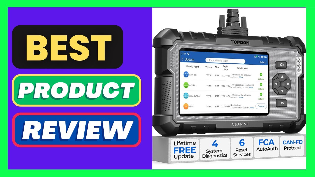 TOPDON AD500 OBD2 Scanner Car Code Reader Scan Tool, Engine ABS SRS