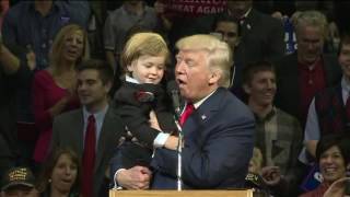 Trump Pulls 'Mini Trump' on Stage During Rally, Crowd Goes Wild