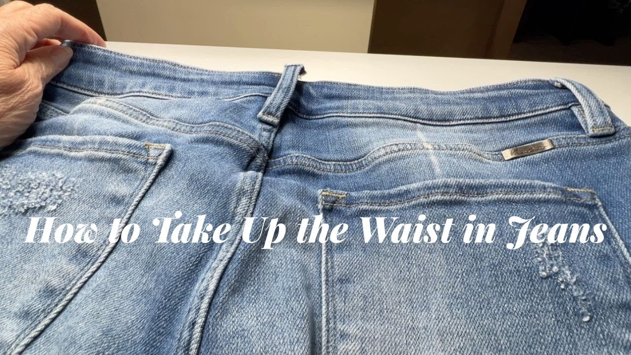 How to take up the waist in jeans - YouTube
