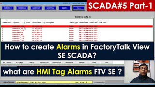 How to create Alarms in FactoryTalk View SE SCADA |what are HMI tag alarms FTV SE SCADA|SCADA#5-P1