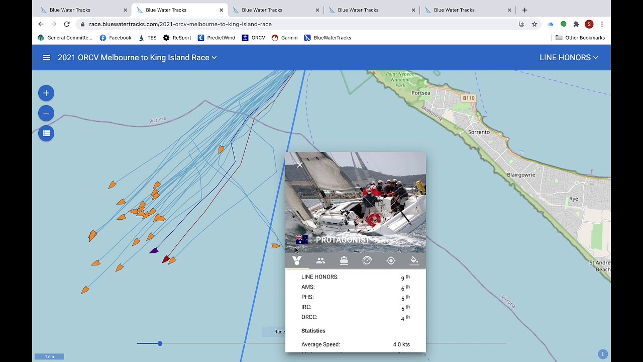 Review the race tactics using the tracker