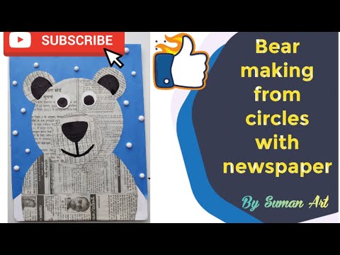 #mathstlm || Bear making from circles with newspaper || Math activity for kids || maths tlm for kids @sumanart