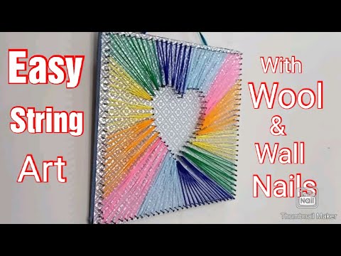 String Art/how to make string art heart - YouTube