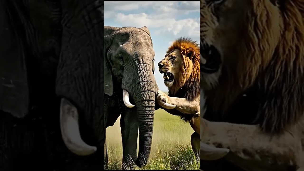 Rhino Attacks Lion to Save Elephant | Epic Animal Rescue Mission