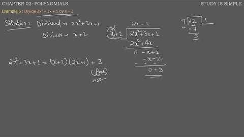 Detailed explanation of Division Algorithm for Polynomials, CBSE Class 10 Maths, Polynomials