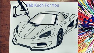 #2How to Draw Supercar Car |HTT Locus Plethore LC-1300| Step by step easily 😊 screenshot 1