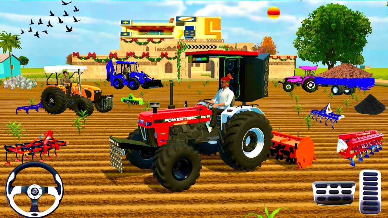 🚜POWERTRAC🚜//JHOTA🚜//KUBATO TACTUR. JCB 🥭FARMING 3D GAMING VIDEO 