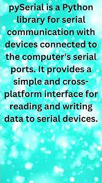 Serial Communication: pySerial - YouTube