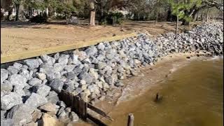 How to install riprap and have a good defining line between yard and riprap.