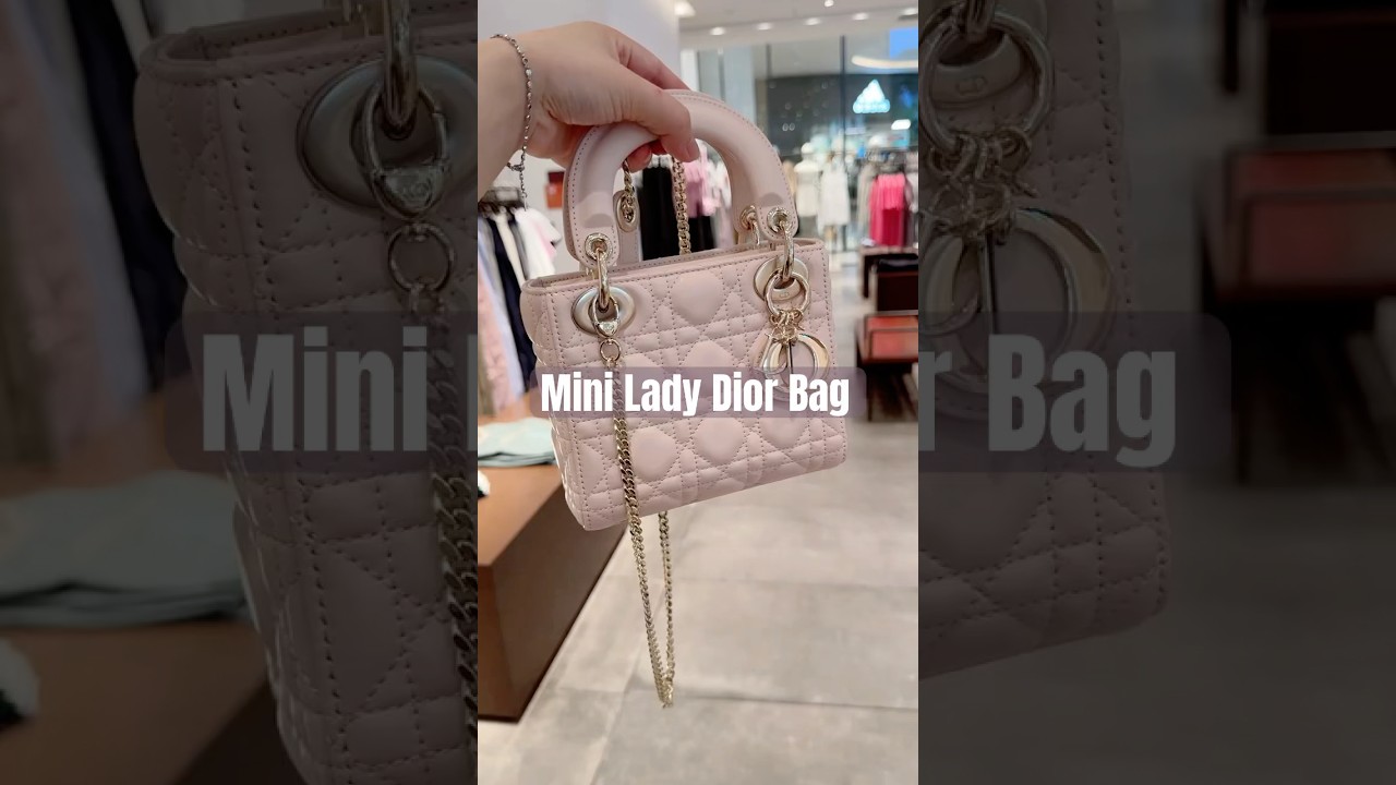 Mini Lady Dior Bag Latte Cannage Lambskin 